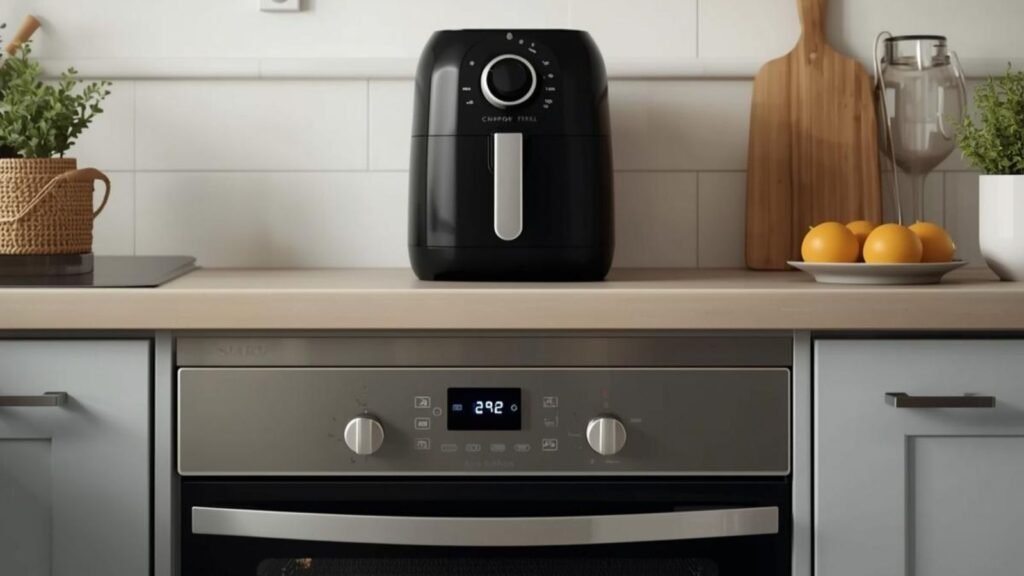 Air fryer and oven in a UK kitchen for energy comparison