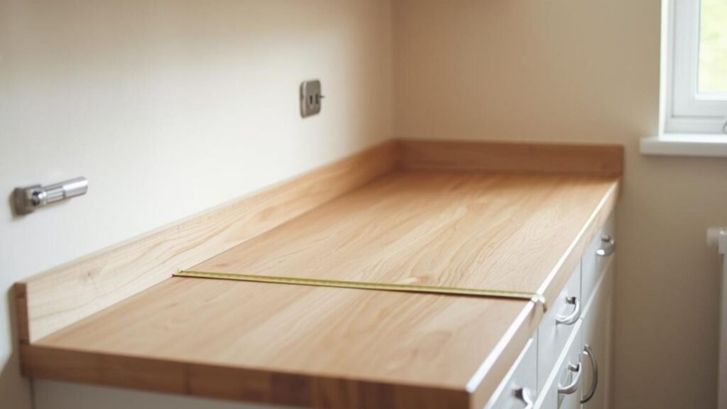 Measuring kitchen worktop space for an air fryer